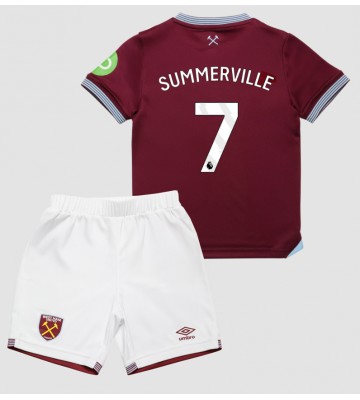 Lacne Dětský Futbalové dres West Ham United Crysencio Summerville #7 2025-26 Krátky Rukáv - Domáci (+ trenírky)